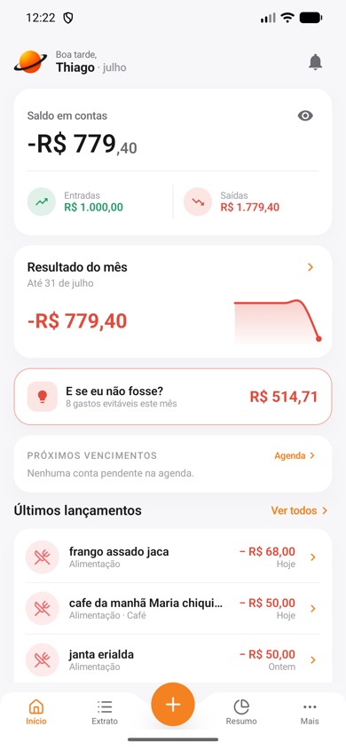 Tela Início do Saturno Controle